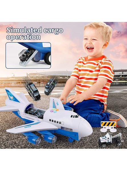 Veluoess Transport Flugzeug Spielzeug Flugzeugspielzeug mit 6 Mini-Polizeiautos und Szenenspielmatte Auto Flugzeug Spielzeug für Kinder 3+ - B09G6R4S9W