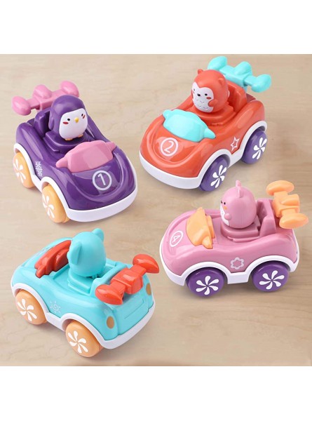 AmyBenton Auto ab 1 2 3 ahre Baby Aufziehbares Auto ab 1 Jahr 4pcs Spielzeugautos Set für Mädchen - B08ZN6F26S