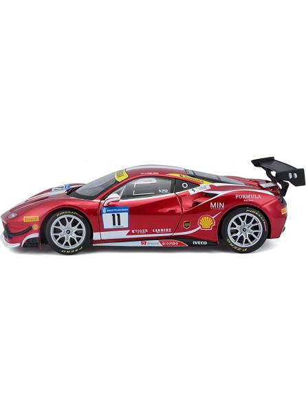 Bburago Ferrari 488 Challenge Formula Racing '17: Modellauto im Maßstab 1:24 Ferrari Racing Serie Türen zum Öffnen 19 cm rot #11 18-26308 - B0889B79B2