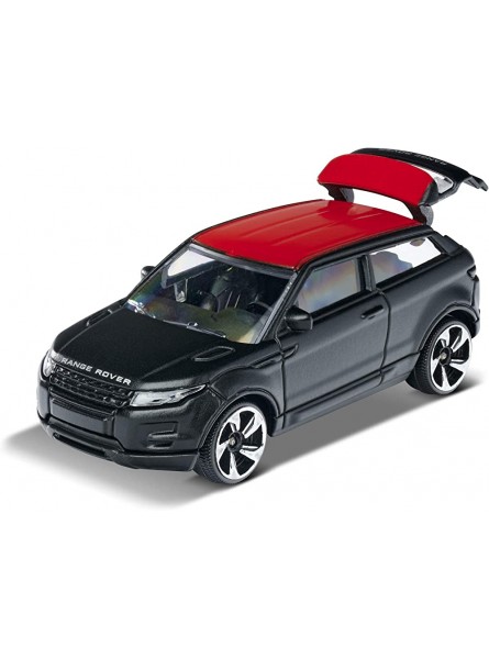 Majorette Premium Range Rover Evoque Spielzeugauto Freilauf zu öffnende Teile Federung Sammelkarte 7,5 cm schwarz für Kinder ab 3 Jahren - B08JTT3FFS