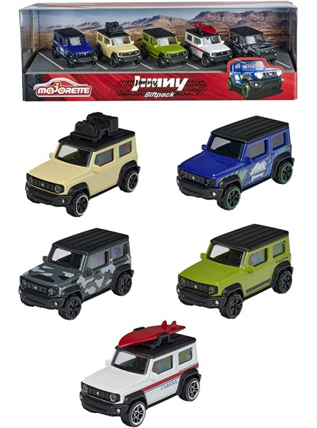 Majorette – Suzuki Jimny Geschenkset – 5 Stück im Set SUV-Modelle Spielzeugautos aus Metall Offroad für Mädchen und Jungen ab 3 Jahren - B096KQ6Q25