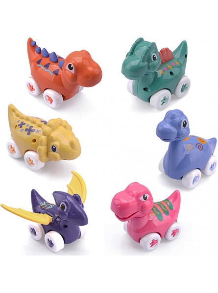 nicknack Kleinkindspielzeug Dinosaurierautos Dino ziehen Autos Baby Spielzeugautos Geschenke für 1 2 3 EIN Zwei Jahre alte Jungen Mädchen - B08PNP343G