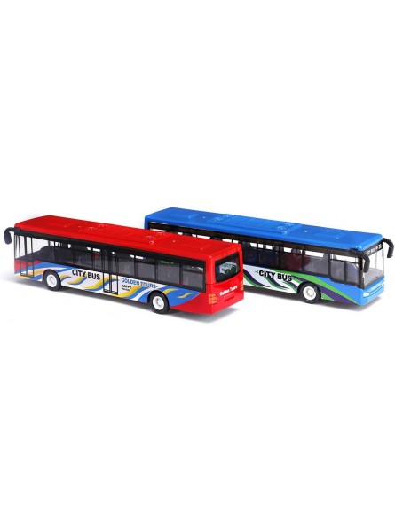 ChaRLes Rot Blau 15Cm Legierung Pull Back Bus Bus Spielzeug Auto Modell Für Kinder Blau - B07TVJF2KN