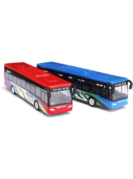 ChaRLes Rot Blau 15Cm Legierung Pull Back Bus Bus Spielzeug Auto Modell Für Kinder Blau - B07TVJF2KN