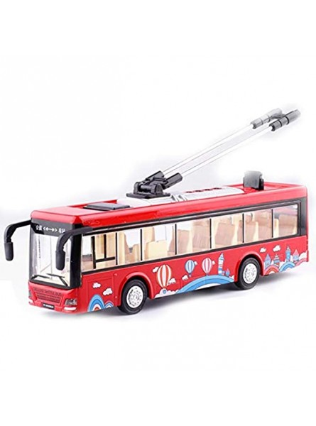 Cookwowe Kinder Spielzeug Alloy Besichtigung Bus Modell 1 32 Trolleybus Diecast Tram Bus Fahrzeuge Auto Spielzeug mit Licht & Sound Sammlungen - B0BG26ZBYC