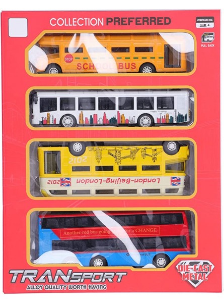 Hapivida 4 Stück Bus Modell Alloy Bus Spielzeug Set Pull Back London Bus Geschlossen Top Diecast 2 Decker Sightseeing Tour BusA - B095WR5MT1