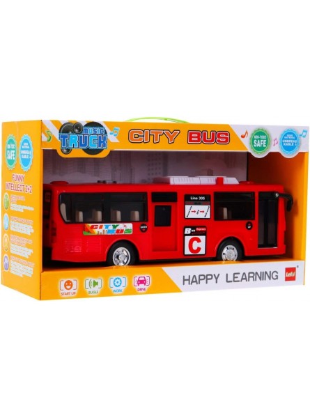 Spielzeug Auto Spielzeugfahrzeug für Kinder Spielzeug Bus Autobus Stadtbus mit Ton- und Lichteffekte Rot - B07Z3KF4Z5