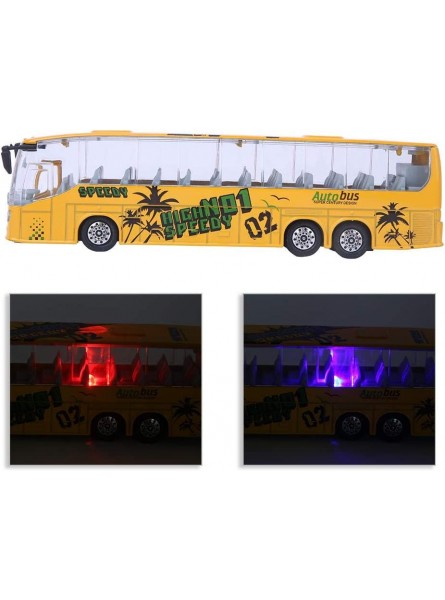 Tnfeeon 1:50 Simulation Pull-Back Alloy Bus Toy Simuliertes Busfahrzeug aus Aluminiumdruckguss Modellspielzeug mit Unterhaltungsmusik für Kinder Kinder Jungen MädchenGelb - B088BFZ12R