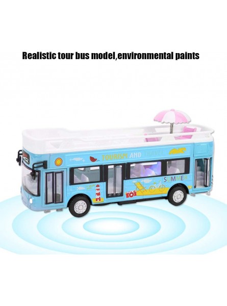 Tnfeeon Simulation Doppeldecker Sightseeing Bus 1:50 Aluminium Druckguss Busfahrzeuge Ziehen Sie den Auto Bus mit Ton und Licht zurückBlau - B07XJ3M6CM