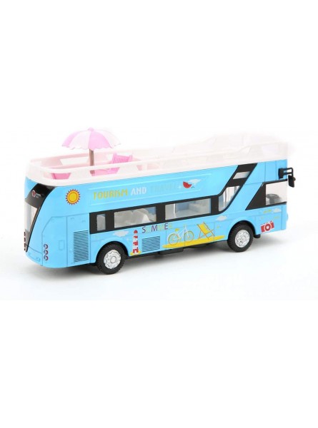Tnfeeon Simulation Doppeldecker Sightseeing Bus 1:50 Aluminium Druckguss Busfahrzeuge Ziehen Sie den Auto Bus mit Ton und Licht zurückBlau - B07XJ3M6CM