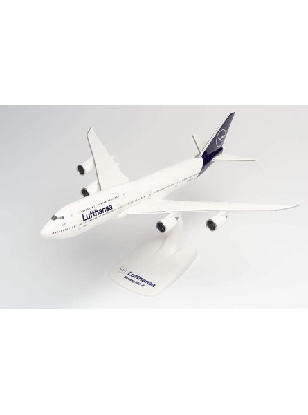 herpa 611930 – Boeing 747-8 Intercontinental Lufthansa Doppeldecker Wings Modell Flugzeug mit Standfuß Modellbau Miniaturmodelle Sammlerstück Kunststoff Snap Fit Maßstab 1:250 - B07CJ77ZHD