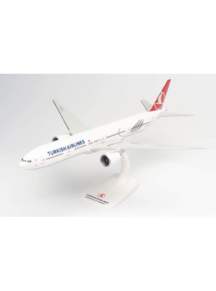 herpa 613057 – Boeing 777-300ER TC-LJK "Izmir" Turkish Airlines Modell Flugzeug mit Standfuß Miniaturmodelle Kleinmodell Sammlerstück Detailgetreu Kunststoff Mehrfarbig Maßstab 1:200 - B08LQ2L1DP