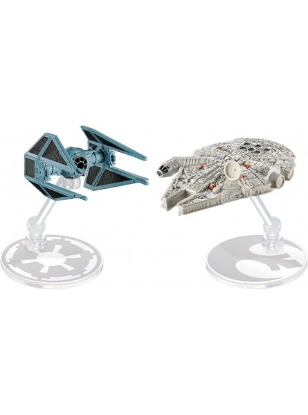 Hot Wheels DML96 Star Wars Starship Millennium Falcon vs Tie Interceptor Mehrfarbig - B01BGQODAY