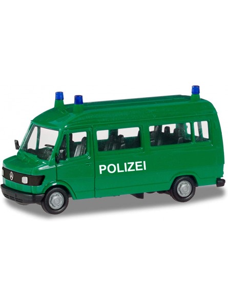 herpa 094139 – T1 Bus Polizei Mercedes-Benz Polizeibus Modellsammlung Miniaturmodelle Fahrzeuge zum Sammeln Kleinmodell Polizeibus Sammlermodell Sammlerstück Detailgetreu Grün Maßstab 1:87 - B07JJZ418Y