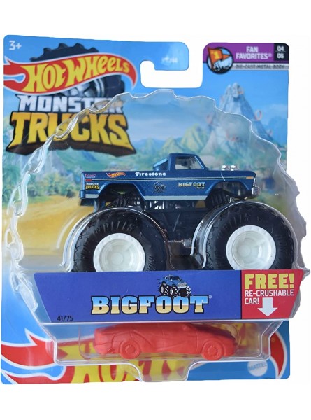 Hot Wheels Monster Trucks Bigfoot Re-Crushable 41 75 Druckguss Maßstab 1:64 - B096WHNX98