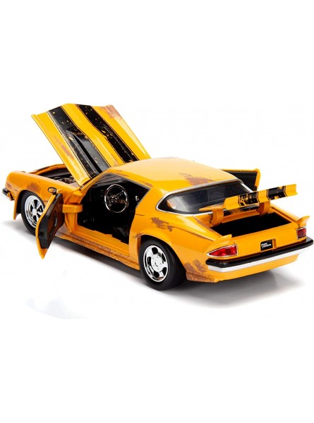 Jada Toys 253115001 Transformers Bumblebee 1977 Chevy Camaro Spielzeugauto aus Die-cast zu öffnende Türen Kofferraum & Motorhaube inkl. Sammelmünze Maßstab 1:24 gelb - B081J1VGWJ