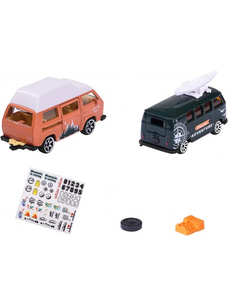 Majorette – Volkswagen The Originals 2er-Set – 2 VW-Modellautos Maßstab 1:64 mit Stickerbogen und offizieller VW Lizenz hochdetaillierte Spielzeugautos - B0B5L8GX9N