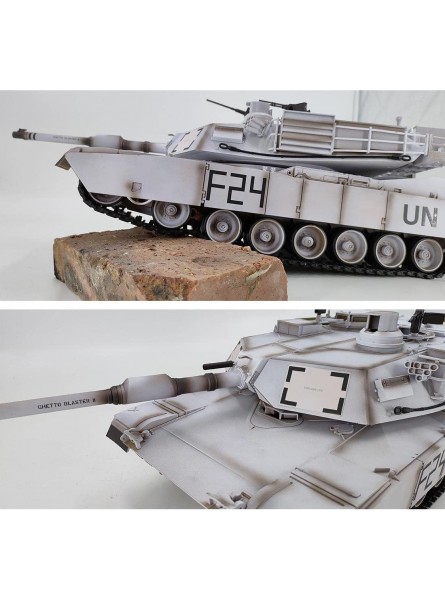 AMOC RC Kampfpanzer 1:16 US M1A2 Abrams Panzermodell Basisversion Weiß - B0B5ZXBHH3