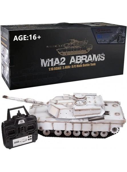 AMOC RC Kampfpanzer 1:16 US M1A2 Abrams Panzermodell Basisversion Weiß - B0B5ZXBHH3