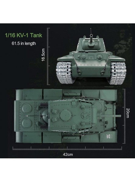 B.I.G RC Panzer 1 16 Soviet KV-1 Schwerer Panzer WW2 Militär Battle Tank mit Schussfunktion Infrarot Rauch Sound Lichteffekt Ferngesteuertes Modell P Version - B0B24TW9TV