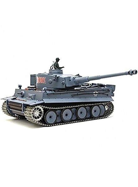 BIG RC Panzer German Tiger I Heng Long 1:16 Grau Rauch&Sound und 2,4Ghz Fernsteuerung Pro Modell - B077S5QF6H