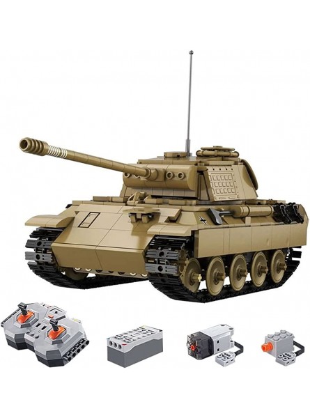 CELMAN Technik Militär RC Panzer „Panther” CADA Master C61073W Fernbedienung Modell mit Power Funcions 2,4Ghz 907 Teile Klemmbausteine Bauset wiederaufladbarem Akku - B0BLNXKM5B