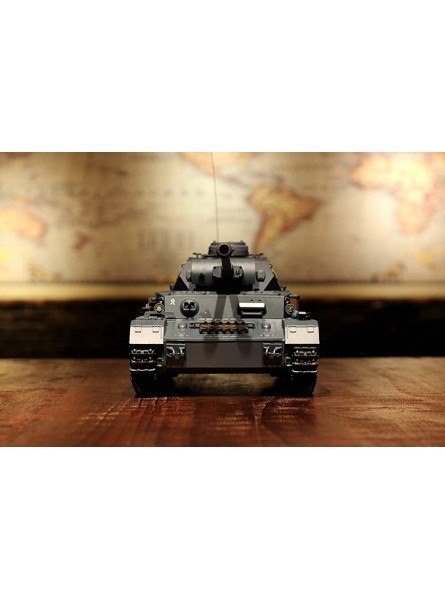 ES-TOYS RC Panzer Kampfwagen IV AUSF.F-2 Heng Long 1:16 Grau mit Rauch&Sound Stahlgetriebe und 2,4Ghz -V6.0 - B01NCTZKWC