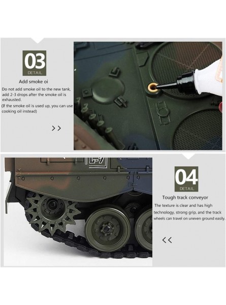 LuoKe 2.4G RC RC Panzer Modell 1:18 Deutscher Leopard 2A6 Legierung Militärischer Kampfpanzer Modell Infrarot Spielzeug mit Rauchschall Lichteffekt für Kinder Erwachsene - B08NPYM7W5
