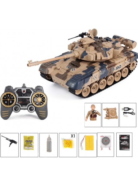 LuoKe 2.4G RC RC Panzer Modell 1:18 Deutscher Leopard 2A6 Legierung Militärischer Kampfpanzer Modell Infrarot Spielzeug mit Rauchschall Lichteffekt für Kinder Erwachsene - B08NPYM7W5