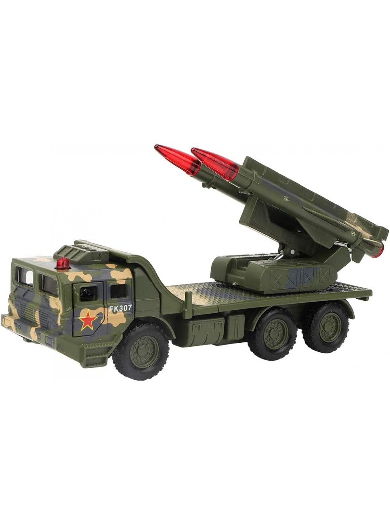 Maßstab 1:55 Raketenwerfer Realistischer Krieg Militärische Kampffahrzeuge Bewegliche Raketenabschussrampe für Indoor Outdoor SpielenGrün - B07V871WP2