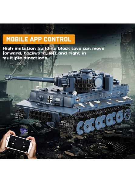 Mould King 20014 Technik Panzer Bausteine Modell Ferngesteuert Tank mit Fernbedienung und App Dual Control Panzer Spielzeug Bausatz für Erwachsene und Kinder - B0B7JPR4TQ
