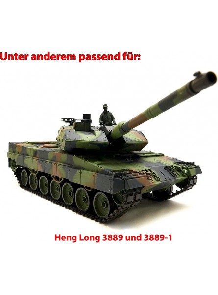 Original Metallketten von Heng Long Upgrade Kit für RC Panzer u. a. German Leopard 2A6 3889 und 3889-1 Ersatz-Ketten Tank RC Modellbau Kettenfahrzeug Ersatzteil - B073FLCRCT