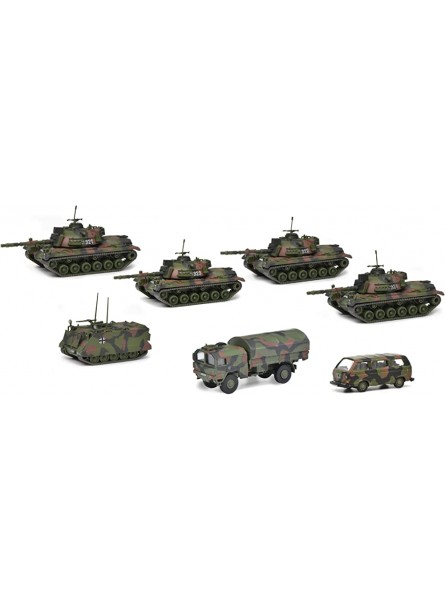 Schuco 452643300 Set Panzerkompanie 4x M48G 1x M113 1x MAN 5t GL 1x VW Bus T3 Modellauto Set 1:87 - B07Y5G9H3T
