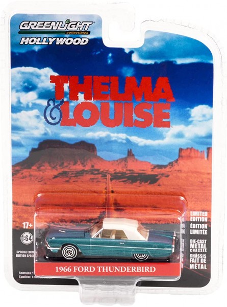 1966 Thunderbird Conv. Top-Up Blue Met. w White Top Thelma & Louise 1991 Movie Hollywood Special Edition 1 64 Druckgussmodell von Greenlight 44945 A - B09YZ3YGXG