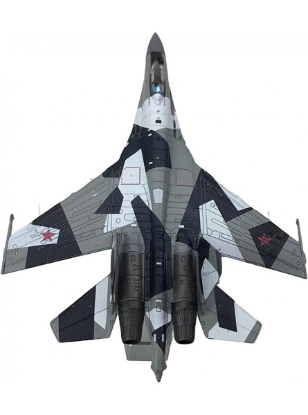 Generic Russisches SU-35-Kampfflugzeug im Maßstab 1:100 Modellflugzeug aus Aluminiumdruckguss mit Metallflugzeug für Ausstellungsregaldekoration - B09WGD67DK