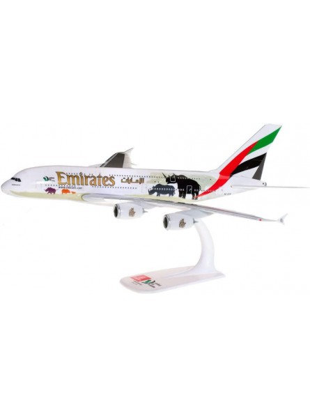 herpa 612180 – Airbus A380 Emirates „United for Wildlife“ Wings Modell Flugzeug mit Standfuß Flieger Modellbau Miniaturmodelle Sammlerstück Kunststoff Snap Fit Maßstab 1:250 - B07JF4WBTZ