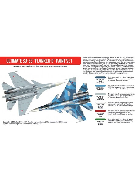 HTK-AS83 Ultimate Su-33 Flanker-D paint set - B073XMNVHF