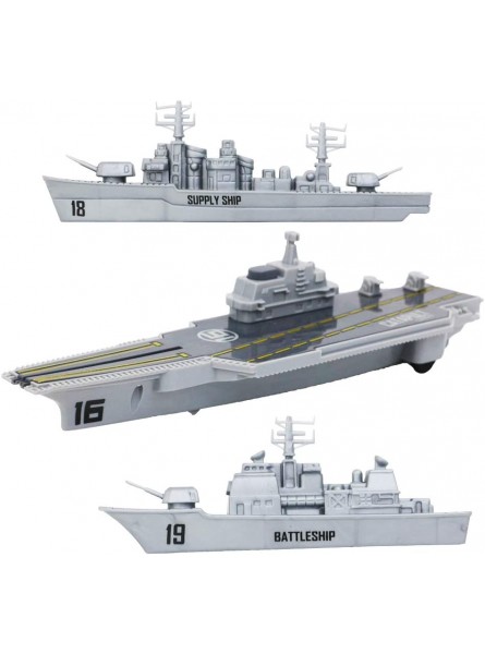 deAO Modell Militär Marine Schiff Flugzeugträger Spielzeug Spielset mit kleinen Modell Flugzeuge Schlachtschiff und Versorgungsschiff enthalten - B08428SNJF