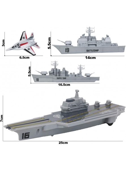 deAO Modell Militär Marine Schiff Flugzeugträger Spielzeug Spielset mit kleinen Modell Flugzeuge Schlachtschiff und Versorgungsschiff enthalten - B08428SNJF
