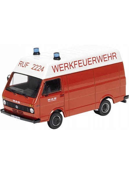Dickie-Schuco 452587400 Schuco VW LT MAN Feuerwehr 1:87 Kastenwagen MAN Werkfeuerwehr rot-weiß - B004R1R4ZW