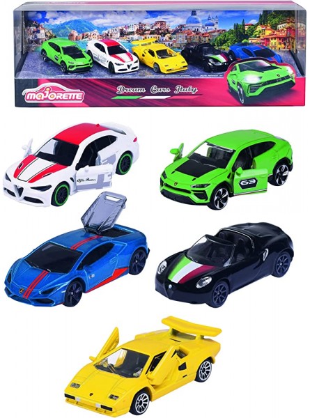 Majorette – Dream Cars Italy 5 italienische Spielzeugautos als Geschenkset Modellautos für Sammler oder Kinder ab 3 Jahren Alfa Romeo und Lamborghini 212053178 Mehrfarbig - B09RB2HJM6