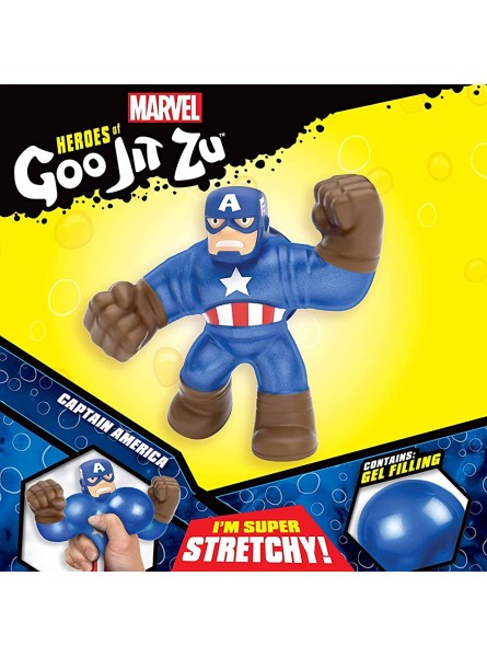 Heroes of Goo Jit Zu super stretchy Action-Figur mit einzigartigen Füllungen lizenzierte Marvel-Edition: Captain America - B07VL6FSMS