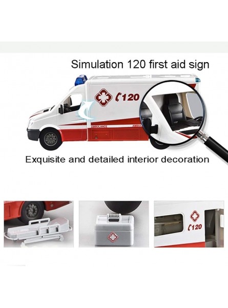 Latotoa RC Krankenwagen Modell Spielzeug 1:18 Krankenhaus Rettungs Krankenwagen Spielzeug Notfall Fahrzeug Modell 2,4 GHz Hohe Simulation Krankenwagen Wiederaufladbare Fernbedienung Fahrzeug Für Kind - B09PZ72138