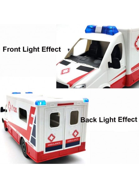 WZRYBHSD 1:20 RC Krankenwagen Ferngesteuertes Rettungsfahrzeug Offroad-RC-Trucks Krankenwagenspielzeug mit Licht und Sound für Coole Gadgets Geschenke Jungen und Mädchen - B09RZV68TD