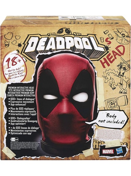 Hasbro Marvel Legends Deadpools Interaktiver Premium Kopf Beweglich Elektronische Sprachfunktion nur in Englisch App-optimiertes Sammlerobjekt für Erwachsene - B0824RV689