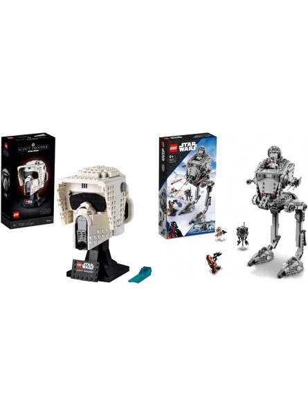 LEGO 75305 Star Wars Scout Trooper Helm Bauset für Erwachsene Deko Geschenkidee & 75322 Star Wars AT-ST auf Hoth mit Figuren von Chewbacca und Droide Sammelspielzeug aus Das Imperium schlägt zurück - B0B9GFXR1N