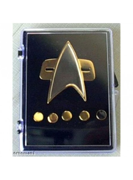 Unbekannt Voyager Star Trek Communicator Abzeichen + Rank pin Set 6 teilig Metall - B004QVJ5O6