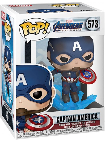 Funko 45137 POP Marvel: Endgame- Captain America w BrokenShield & Mjolnir Avengers Capt A w BrokenShield&Mjolnir Collectible Toy Multicolour - B07TXLJYT6