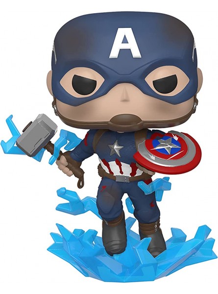 Funko 45137 POP Marvel: Endgame- Captain America w BrokenShield & Mjolnir Avengers Capt A w BrokenShield&Mjolnir Collectible Toy Multicolour - B07TXLJYT6