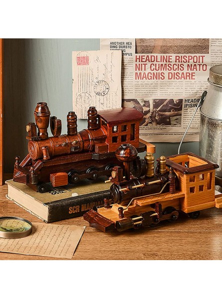 DONGYUCHUN Retro Industrial Style Holz Dampfzug Modell Handgefertigtes Zugspielzeug Für Wohnkultur Handwerk Ornamente Kinder Geschenk,A - B09H4LFPPL